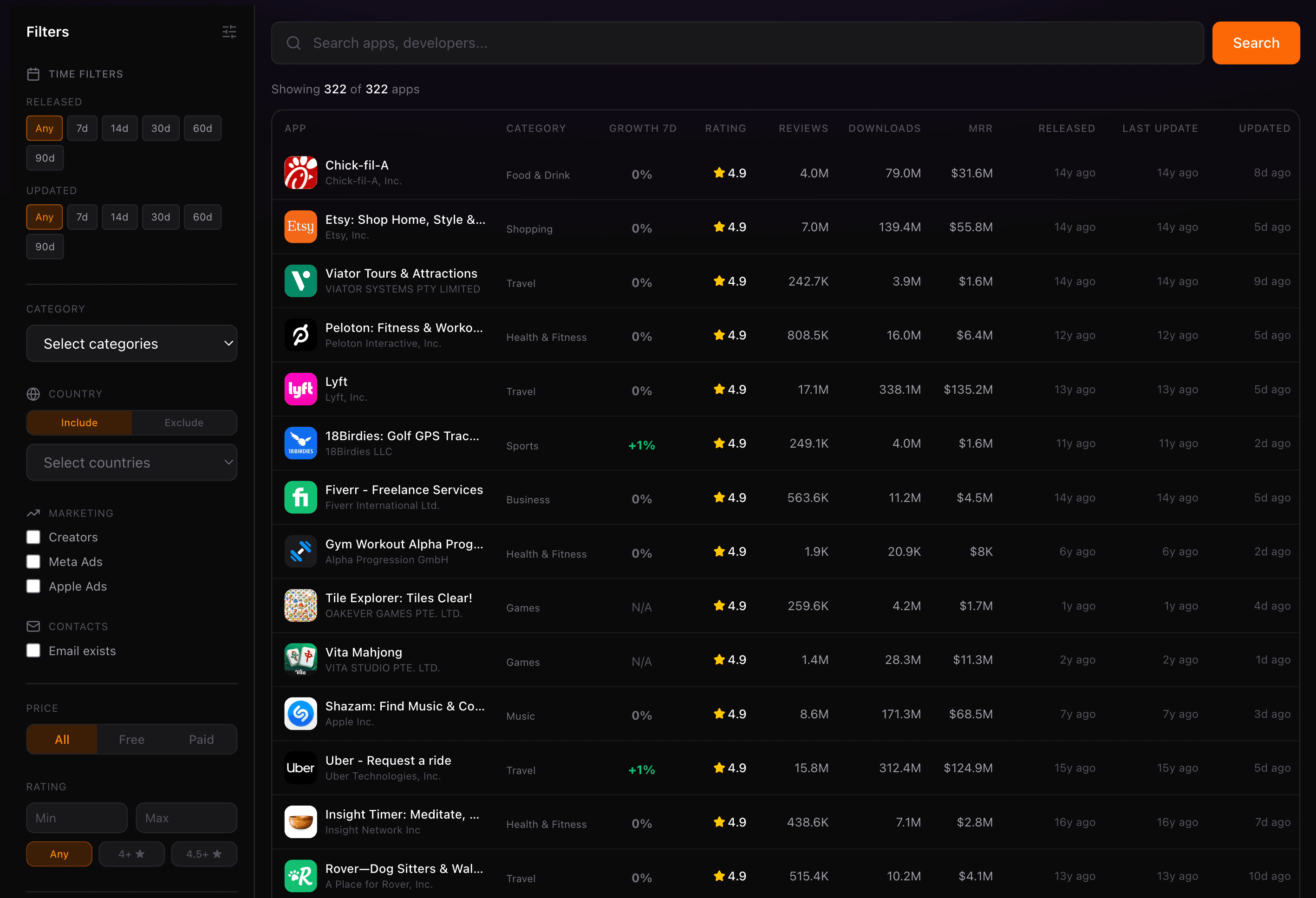 Motor de Descubrimiento de Apps