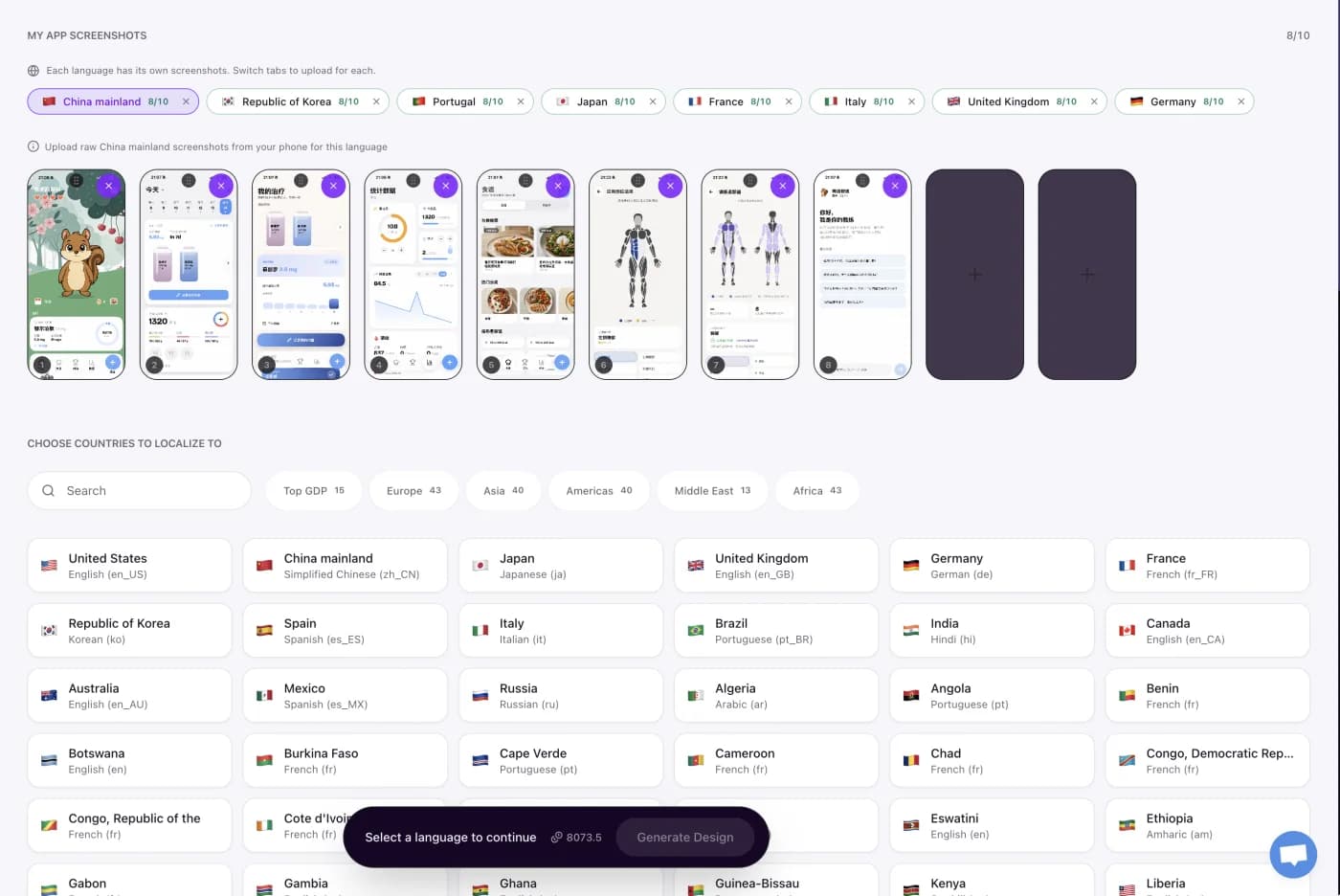 Ship your screenshots in seven languages in one pass